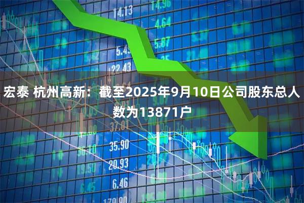 宏泰 杭州高新：截至2025年9月10日公司股东总人数为13871户