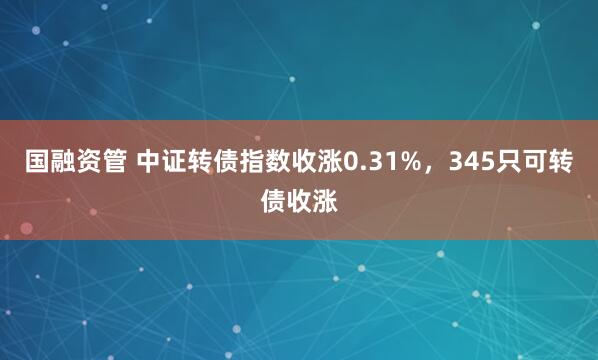 国融资管 中证转债指数收涨0.31%，345只可转债收涨
