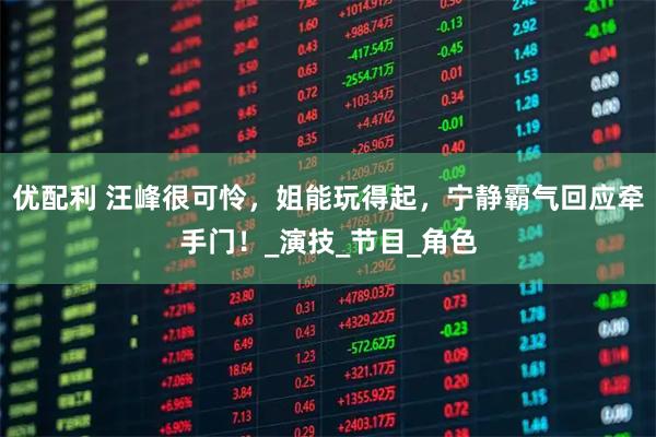优配利 汪峰很可怜，姐能玩得起，宁静霸气回应牵手门！_演技_节目_角色